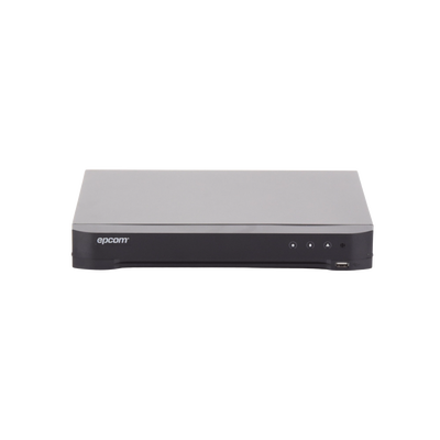 EPCOM PROFESSIONAL - DVR 16 Canales TurboHD + 8 Canales IP / 5 Megapixel Lite - 3K Lite / Acusense (Evita Falsas Alarmas) / Audio por Coaxitron / 1 Bahía de Disco Duro / H.265+ / Salida de Video en Full HD