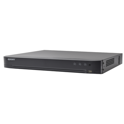 EPCOM PROFESSIONAL - DVR 16 Canales TurboHD + 8 Canales IP / 5 Megapixel Lite - 3K Lite / Acusense (Evita Falsas Alarmas) / Audio por Coaxitron / 1 Bahía de Disco Duro / H.265+ / Salida de Video en Full HD