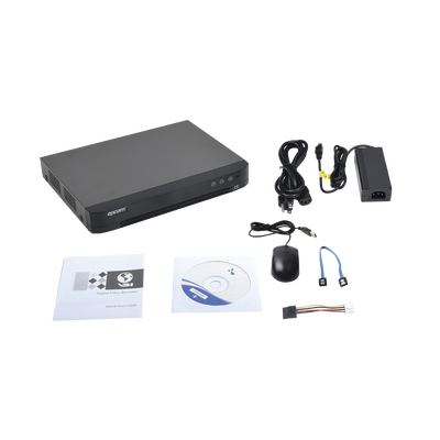 EPCOM - DVR 8 Megapixel / 8 Canales 4K TURBOHD + 8 Canales IP / 1 Bahía de Disco Duro / 4 Canales de Audio / 8 Entradas de alarma / Vídeoanálisis