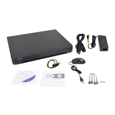EPCOM - DVR 8 Megapixel / 16 Canales 4K TURBOHD + 16 Canales IP / 2 Bahía de Disco Duro / 4 Canales de Audio / 16 Entradas de alarma / Vídeoanálisis