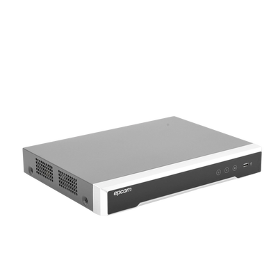 EPCOM - DVR 4 Canales TurboHD + 4 Canales IP/ 8 Megapixel/ Acusense/ Audio por coaxitron / 1 Bahía de Disco Duro /4 Entradas de Alarma / 1 Salida de Alarma / H.265+