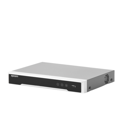 EPCOM - DVR 8 Canales 4K TurboHD + 8 Canales IP/ 8 Megapixel / Acusense  / Audio por Coaxitron/ 1 Bahía de Disco Duro / 4 canales de audio / 8 Entradas de Alarma / 4 Salida de Alarma /  H.265+