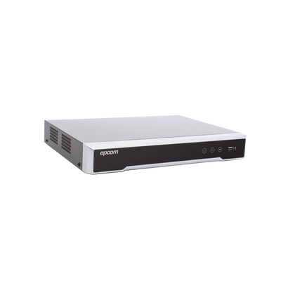 EPCOM PROFESSIONAL - DVR 8 Canales TurboHD + 8 Canales IP / 8 Megapixel (4K) / Acusense (Evita Falsas Alarmas) / Audio por Coaxitron / 8 Entradas de Alarma / 4 Salida de Alarma / H.265+