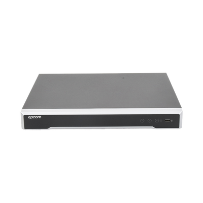 EPCOM PROFESSIONAL - DVR 16 Canales TurboHD + 16 Canales IP / 8 Megapixel (4K) / Acusense (Evita Falsas Alarmas) / Audio por Coaxitron / 2 Bahías de Disco Duro / 8 Entradas de Alarma / 4 Salidas de Alarma / H.265+ / Salida de Video en 4K