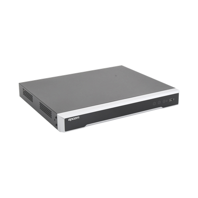 EPCOM PROFESSIONAL - DVR 16 Canales TurboHD + 16 Canales IP / 8 Megapixel (4K) / Acusense (Evita Falsas Alarmas) / Audio por Coaxitron / 2 Bahías de Disco Duro / 8 Entradas de Alarma / 4 Salidas de Alarma / H.265+ / Salida de Video en 4K