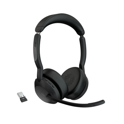 JABRA - Jabra Evolve2 55, Auricular stereo versión MS, dongle USB-A con cancelación de ruido (25599-999-999)