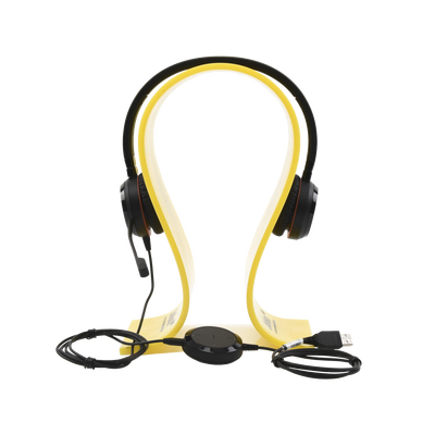 JABRA - Jabra Evolve 30 Duo con conexión USB / 3.5mm, micrófono con cancelación de ruido y controlador en el cable con botones e indicadores LED (5399-823-309)