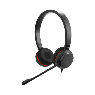 JABRA - Jabra Evolve 30 Duo con conexión USB / 3.5mm, micrófono con cancelación de ruido y controlador en el cable con botones e indicadores LED (5399-829-309)