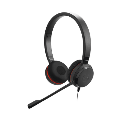 JABRA - Jabra Evolve 30 Duo con conexión USB / 3.5mm, micrófono con cancelación de ruido y controlador en el cable con botones e indicadores LED (5399-829-309)
