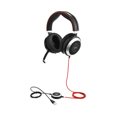 JABRA - Jabra Evolve 80 con conexión USB / 3.5mm, cancelación activa/pasiva de ruido con indicador de ocupado (7899-823-109)