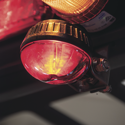 ECCO - Luz LED límite de arco color rojo, para zonas de trabajo en montacargas y vehiculos