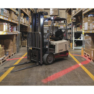 ECCO - Luz LED límite de arco color rojo, para zonas de trabajo en montacargas y vehiculos