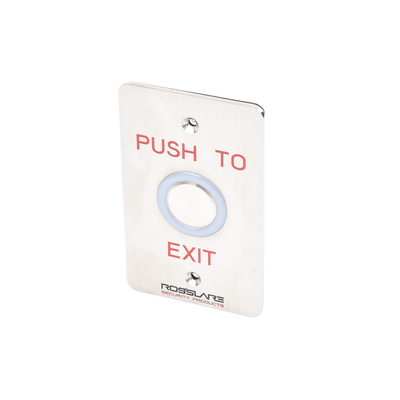 ROSSLARE SECURITY PRODUCTS - Botón de salida Piezo-eléctrico/ con temporizador / color de LED configurable/ IP65.