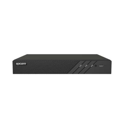 EPCOM PROFESSIONAL - DVR 8 Canales TURBOHD + 4 Canales IP / 8 Megapixel (4K) / Audio Bidireccional por Coaxitron / ACUSENSE / Reconocimiento Facial / 1 Bahía de Disco Duro / Salida de Video en 4K / H.265+