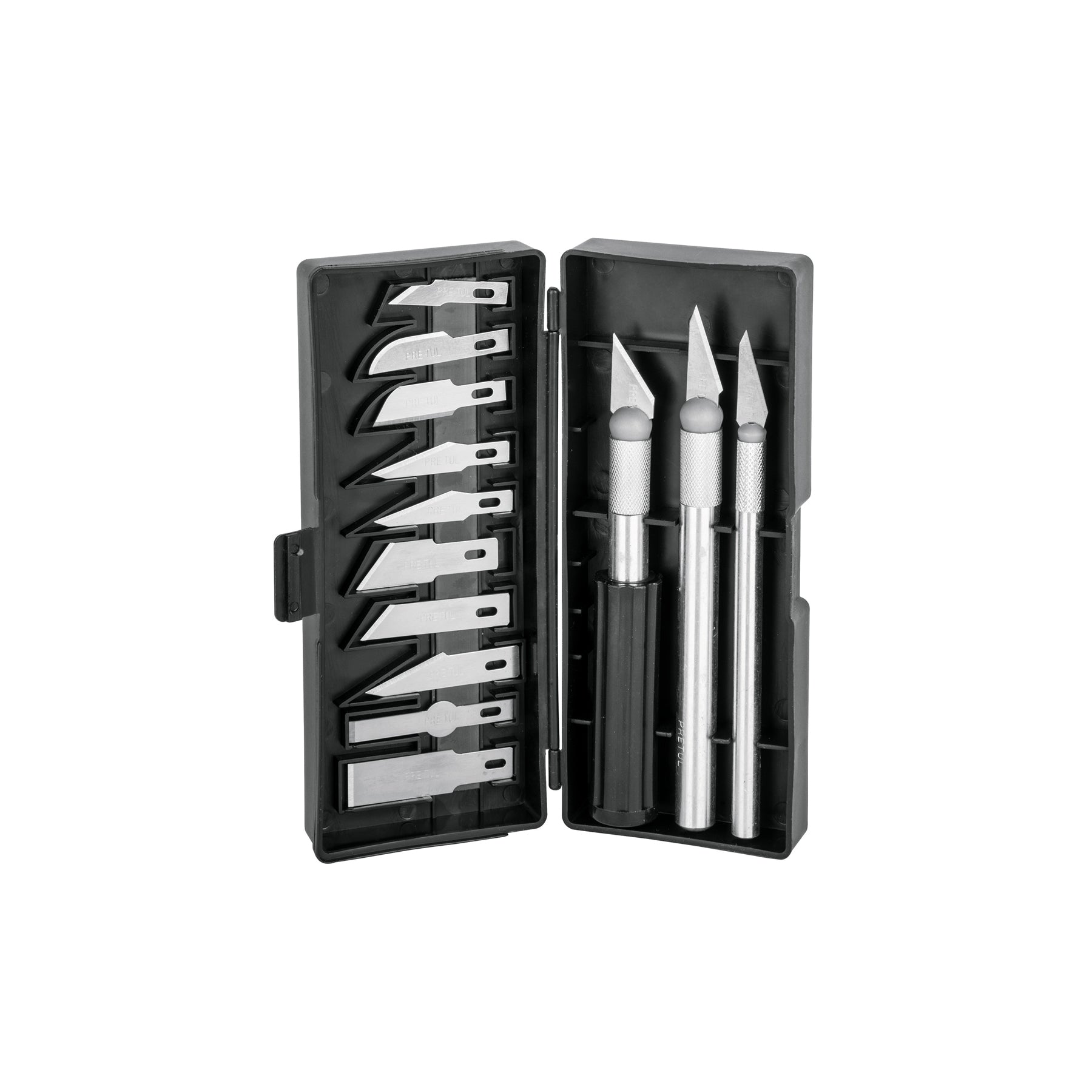 Juego de exactos con 13 cuchillas en estuche, PRETUL