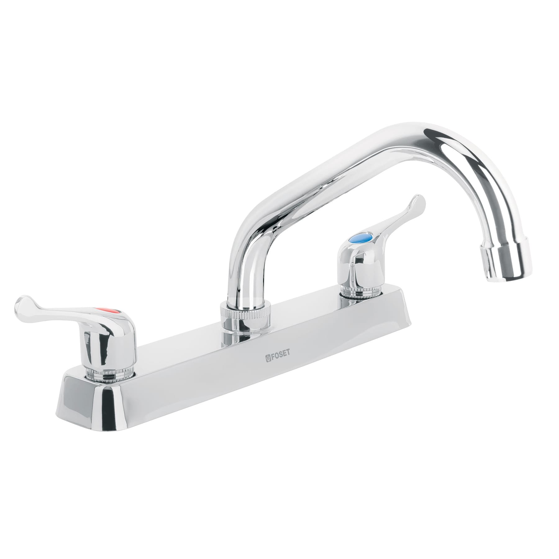 Mezcladora 8' fregadero cromo, cuello corto, palanca, BASIC