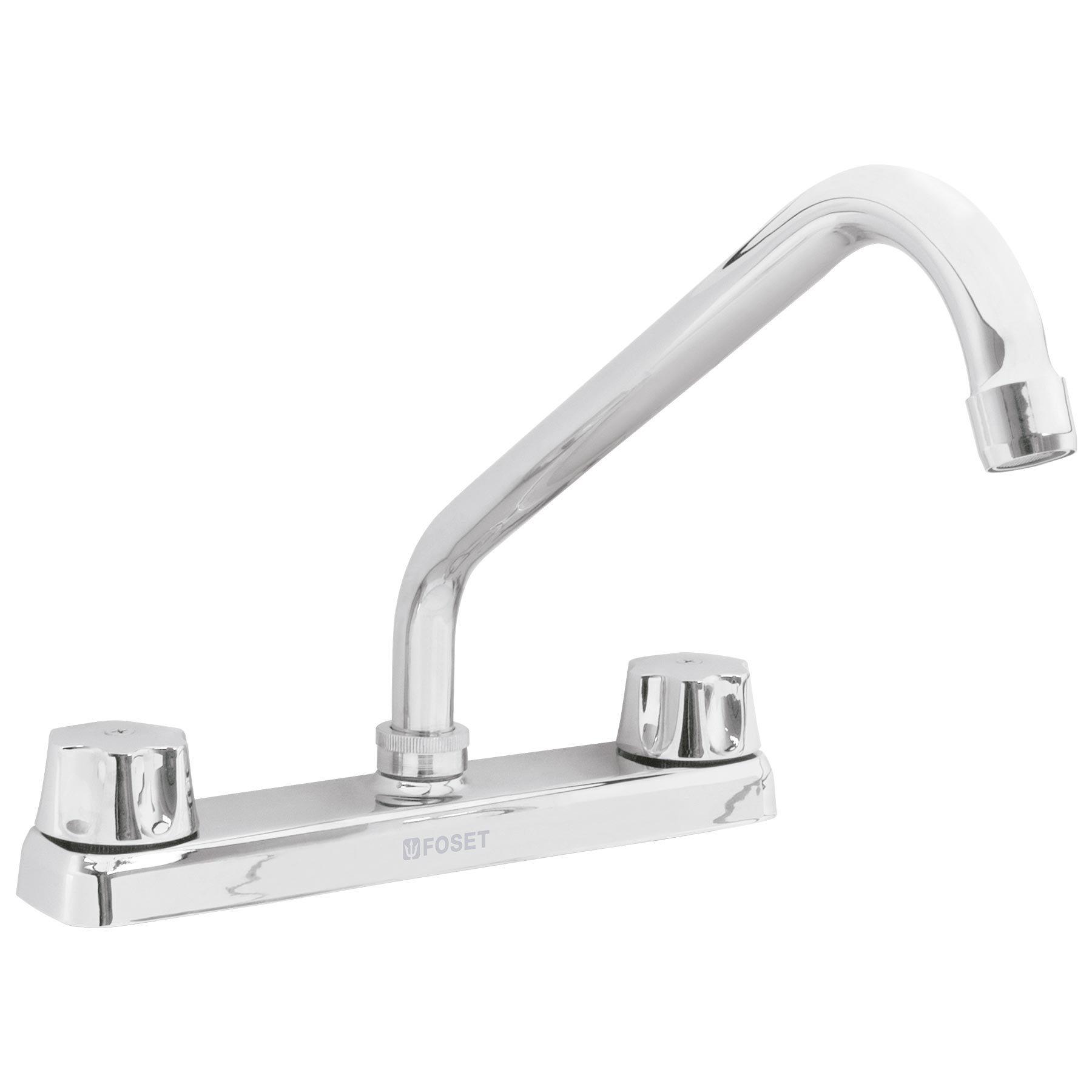 Mezcladora 8' fregadero cromo, cuello largo,compresion,BASIC