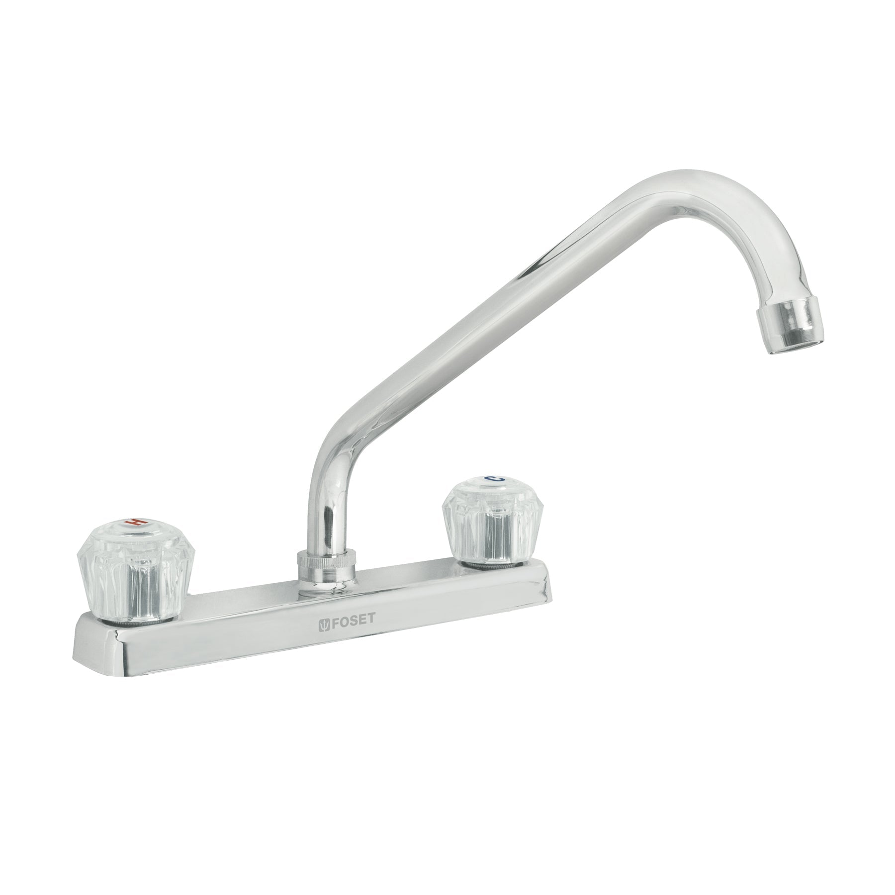 Mezcladora 8' fregadero cromo, cuello largo, acrilico, BASIC