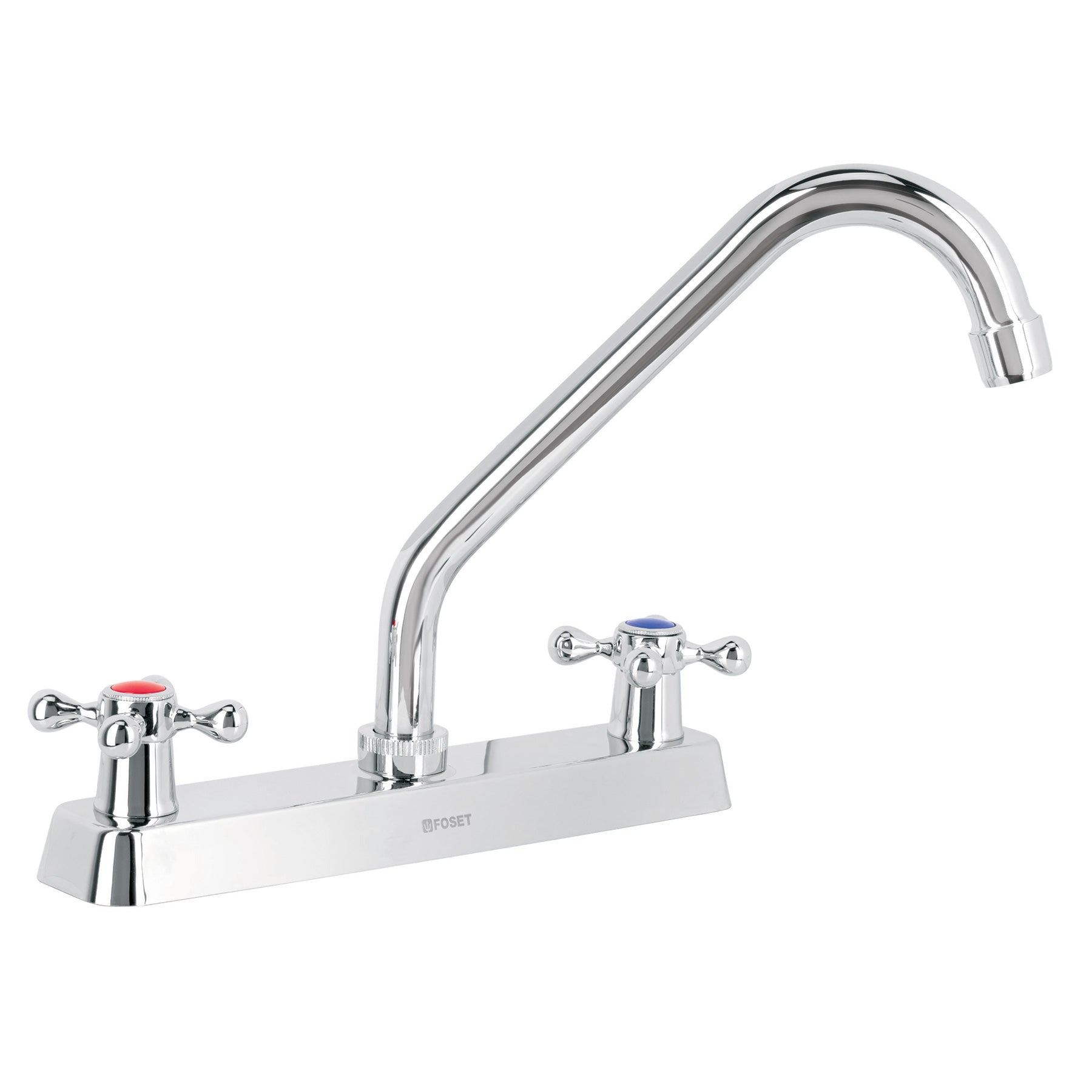 Mezcladora 8' fregadero cromo, cuello largo, cruceta, BASIC