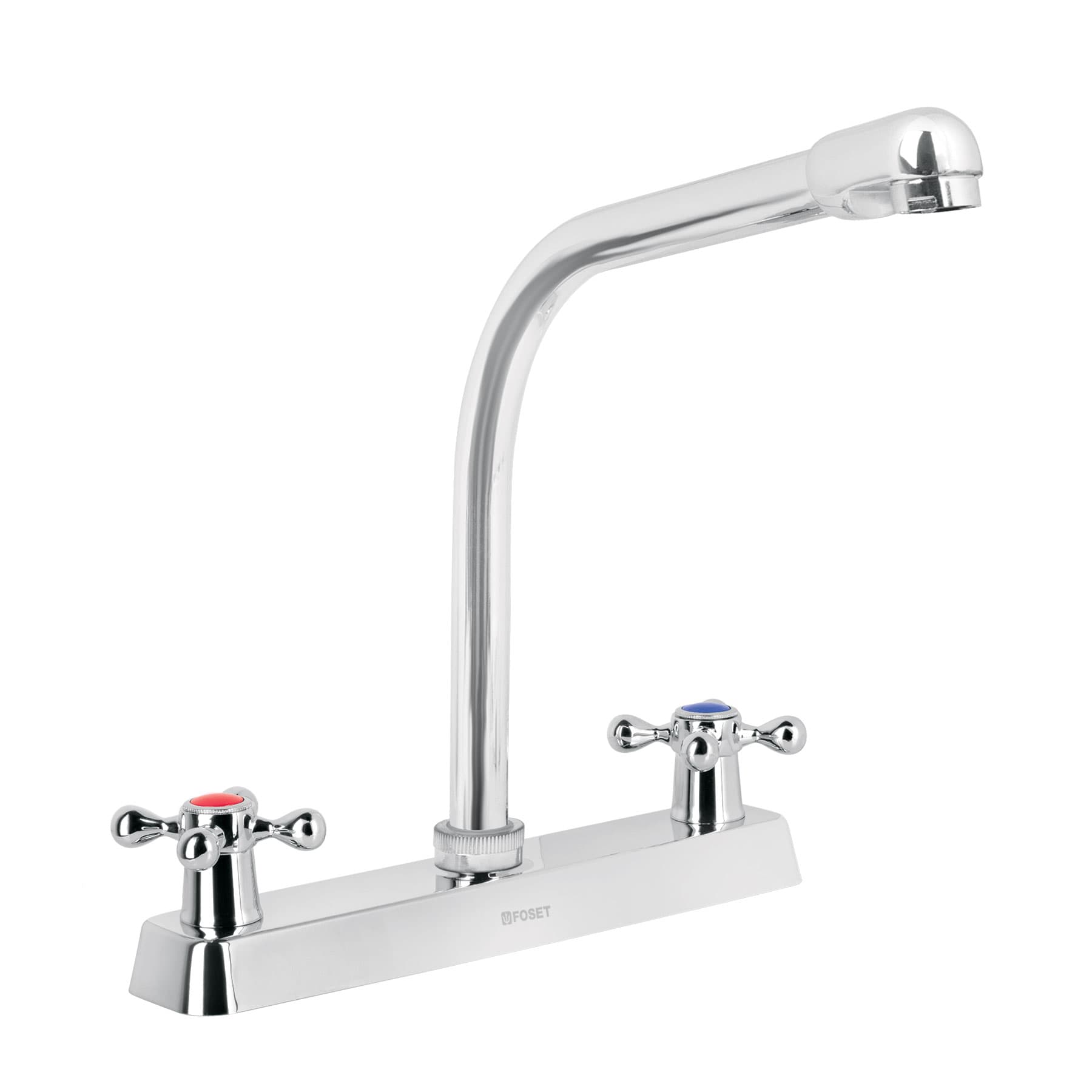 Mezcladora 8' fregadero cromo, cuello cobra, cruceta, BASIC