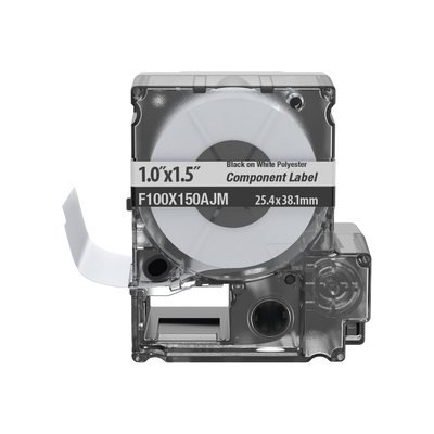 PANDUIT - Casete de 150 Etiquetas Bandera, Poliéster de 25.4 mm x 38.1 mm (1 x 1.5 pulgadas), para Cables de 3.1 mm - 5.1 mm (0.12 - 0.2 pulgadas) de Diámetro, Área de Impresión Color Blanco