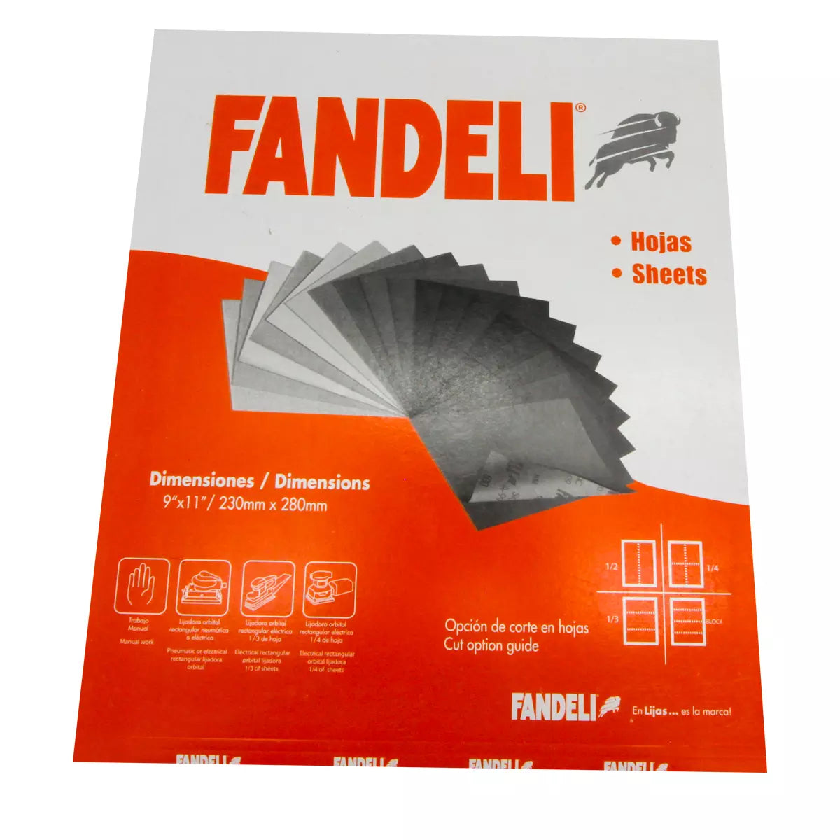 Lija De Esmeril 9"X11" Grano 120 Metal No Ferroso-Pasta-Plastico (J-86 Alo)