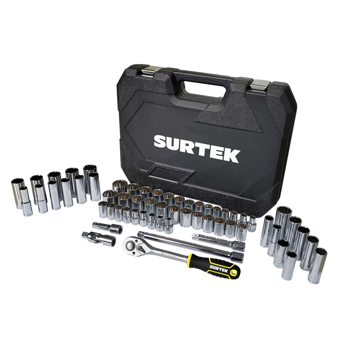 Surtek - Juego de dados y accesorios cuadro de 1/2 in combinado,  60pz