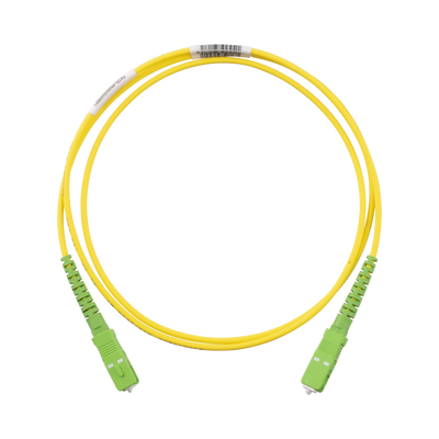 PANDUIT - Jumper de Fibra Optica Monomodo 9/125 OS2, SC/APC-SC/APC Simplex, OFNR (Riser), Color Amarillo, 1 Metro (3.28 Pies)