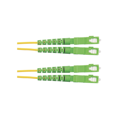 PANDUIT - Jumper de Fibra Optica Monomodo 9/125 OS2, SC/APC-SC/APC Duplex, OFNR (Riser), Color Amarillo, 2 Metros (6.56 Pies)