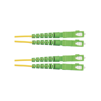 PANDUIT - Jumper de Fibra Optica Monomodo 9/125 OS2, SC/APC-SC/APC Duplex, OFNR (Riser), Color Amarillo, 2 Metros (6.56 Pies)