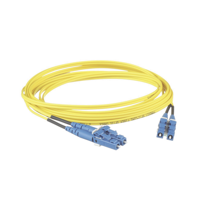 PANDUIT - Jumper de Fibra Optica Monomodo 9/125 OS2, LC-LC Duplex, LSZH, Color Amarillo, 3 Metros (9.84 Pies)