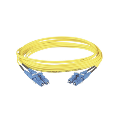 PANDUIT - Jumper de Fibra Optica Monomodo 9/125 OS2, LC-LC Duplex, LSZH, Color Amarillo, 3 Metros (9.84 Pies)