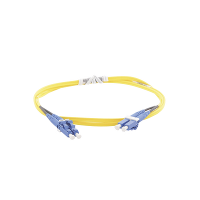 PANDUIT - Jumper de Fibra Optica Monomodo 9/125 OS2, LC-LC Duplex, OFNR (Riser), Color Amarillo, 1 Metro (3.28 Pies)