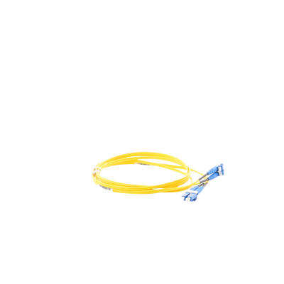 PANDUIT - Jumper de Fibra Optica Monomodo 9/125 OS2, LC-LC Duplex, OFNR (Riser), Color Amarillo, 2 Metros (6.56 Pies)