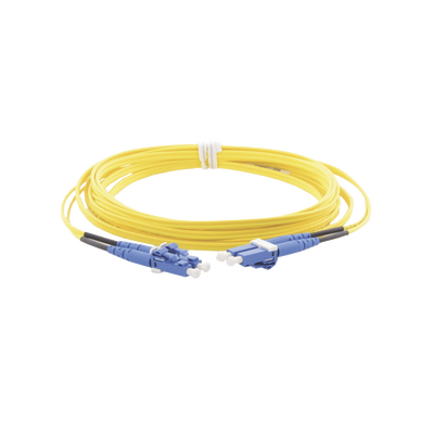 PANDUIT - Jumper de Fibra Optica Monomodo 9/125 OS2, LC-LC Duplex, OFNR (Riser), Color Amarillo, 3 Metros (9.84 Pies)