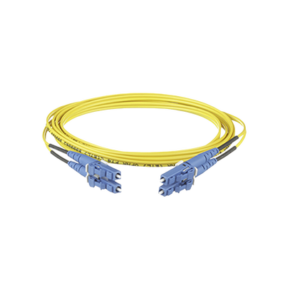 PANDUIT - Jumper de Fibra Optica Monomodo 9/125 OS2, LC-LC Duplex, OFNR (Riser), Color Amarillo, 4 Metros (13.12 Pies)