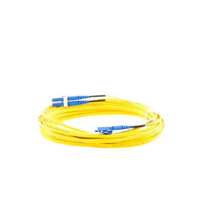 PANDUIT - Jumper de Fibra Optica Monomodo 9/125 OS2, LC-LC Duplex, OFNR (Riser), Color Amarillo, 10 Metros (32.81 Pies)