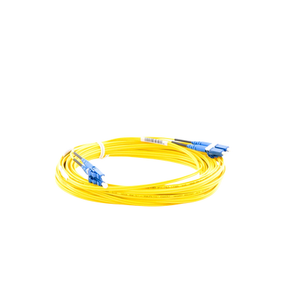 PANDUIT - Jumper de Fibra Optica Monomodo 9/125 OS2, LC-LC Duplex, OFNR (Riser), Color Amarillo, 10 Metros (32.81 Pies)
