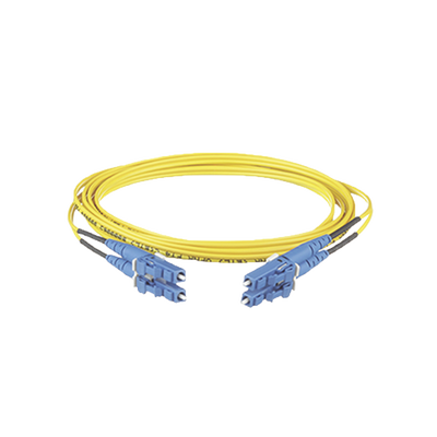 PANDUIT - Jumper de Fibra Optica Monomodo 9/125 OS2, LC-LC Duplex, OFNR (Riser), Color Amarillo, 10 Metros (32.81 Pies)