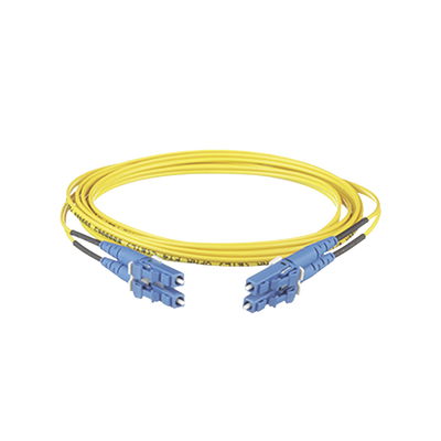 PANDUIT - Jumper de Fibra Optica Monomodo 9/125 OS2, LC-LC Duplex, OFNR (Riser), Color Amarillo, 12 Metros (39.37 Pies)