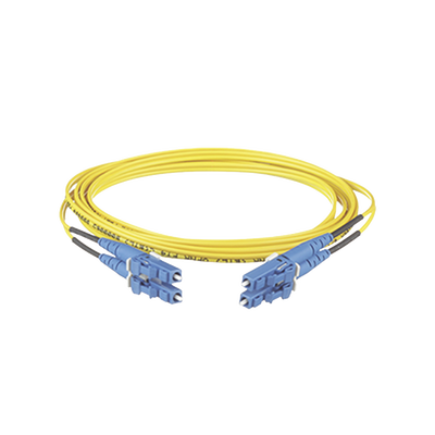 PANDUIT - Jumper de Fibra Optica Monomodo 9/125 OS2, LC-LC Duplex, OFNR (Riser), Color Amarillo, 12 Metros (39.37 Pies)