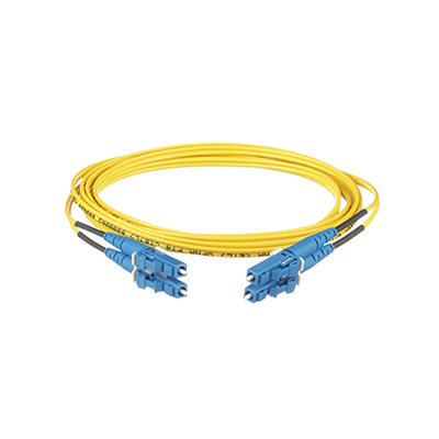 PANDUIT - Jumper de Fibra Optica Monomodo 9/125 OS2, LC-LC Duplex, OFNR (Riser), Color Amarillo, 13 Metros (42.65 Pies)