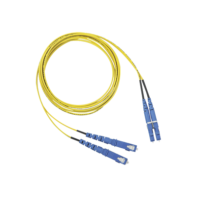PANDUIT - Jumper de Fibra Optica Monomodo 9/125 OS2, LC-SC Duplex, OFNR (Riser), Color Amarillo, 1 Metro (3.28 Pies)