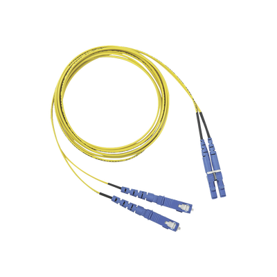 PANDUIT - Jumper de Fibra Optica Monomodo 9/125 OS2, LC-SC Duplex, OFNR (Riser), Color Amarillo, 2 Metros (6.56 Pies)