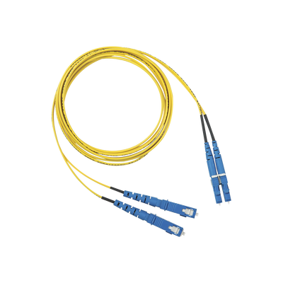 PANDUIT - Jumper de Fibra Optica Monomodo 9/125 OS2, LC-SC Duplex, OFNR (Riser), Color Amarillo, 3 Metros (9.84 Pies)