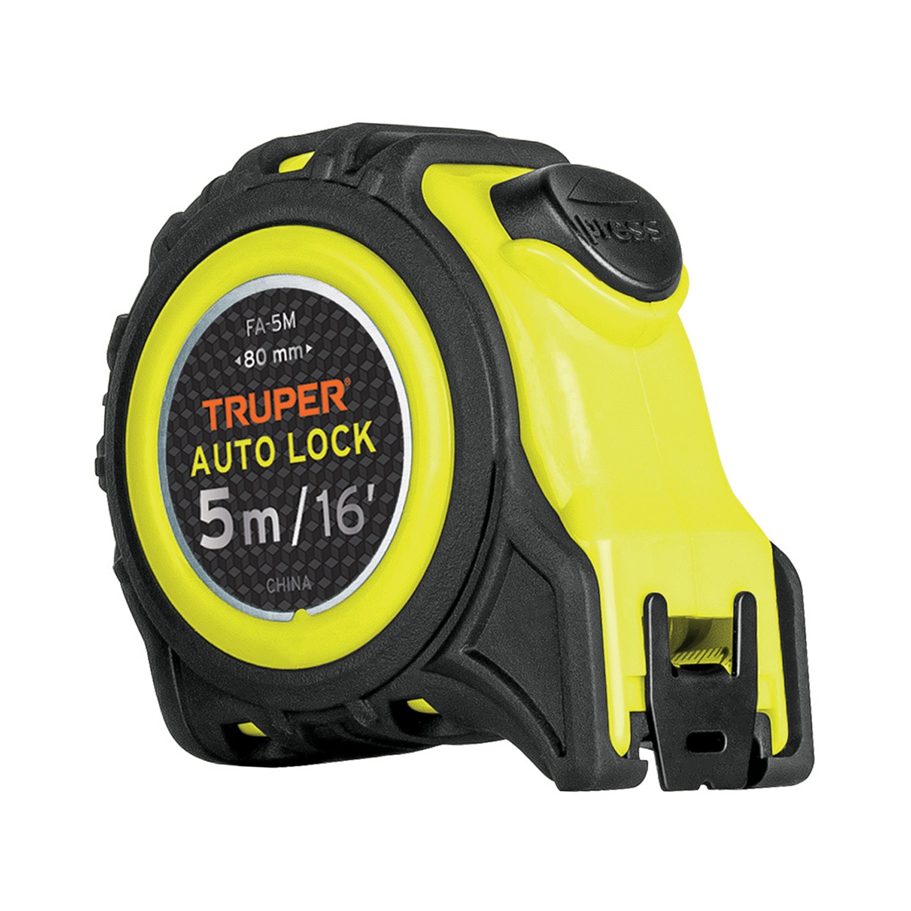 Flexometro Auto-Lock contra impactos 5 m cinta 19 mm, Truper