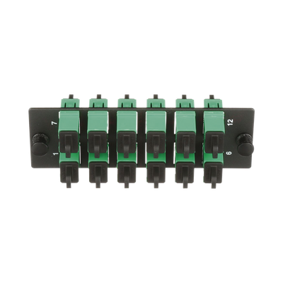 PANDUIT - Placa Acopladora de Fibra Optica FAP, Con 12 Conectores SC/APC (12 Fibras), Para Fibra Monomodo OS1/OS2, Color Verde