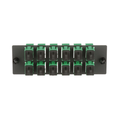 PANDUIT - Placa Acopladora de Fibra Optica FAP, Con 12 Conectores SC/APC (12 Fibras), Para Fibra Monomodo OS1/OS2, Color Verde