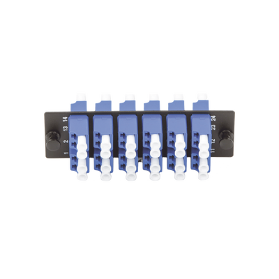 PANDUIT - Placa Acopladora de Fibra Optica FAP, Con 12 Conectores LC Duplex (24 Fibras), Para Fibra Monomodo OS1/OS2, Color Azul