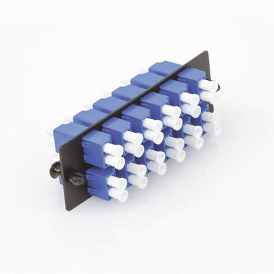 PANDUIT - Placa Acopladora de Fibra Optica FAP, Con 12 Conectores LC Duplex (24 Fibras), Para Fibra Monomodo OS1/OS2, Color Azul